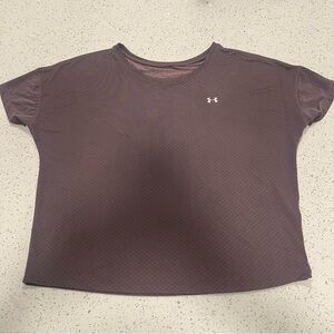 UNDER ARMOUR Mesh Oversized Lightweight Workout Top Purple Size Medium